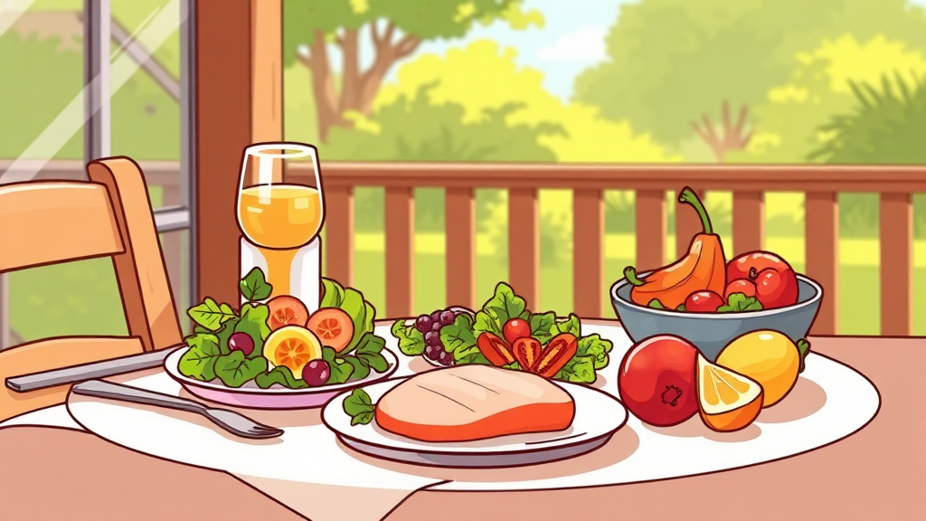 12시간 금식, 식단은 어떻게 구성해야 할까요? (cartoon 스타일)