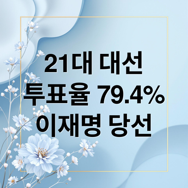 21대 대선
투표율 79.4%
이재명 당선 (제21대 대통령선거 투표율)