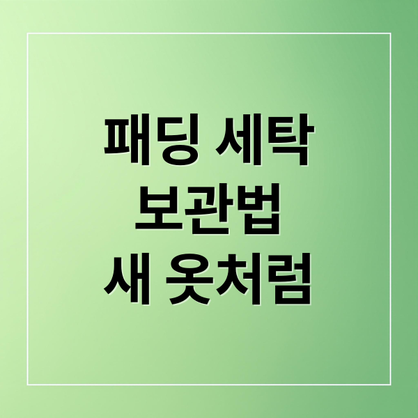 패딩 세탁
보관법
새 옷처럼 (패딩 세탁법 보관법)