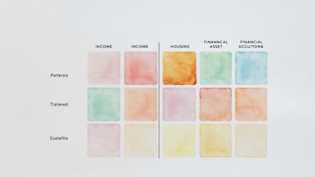 자격 요건 (소득, 자산 기준) (watercolor 스타일)