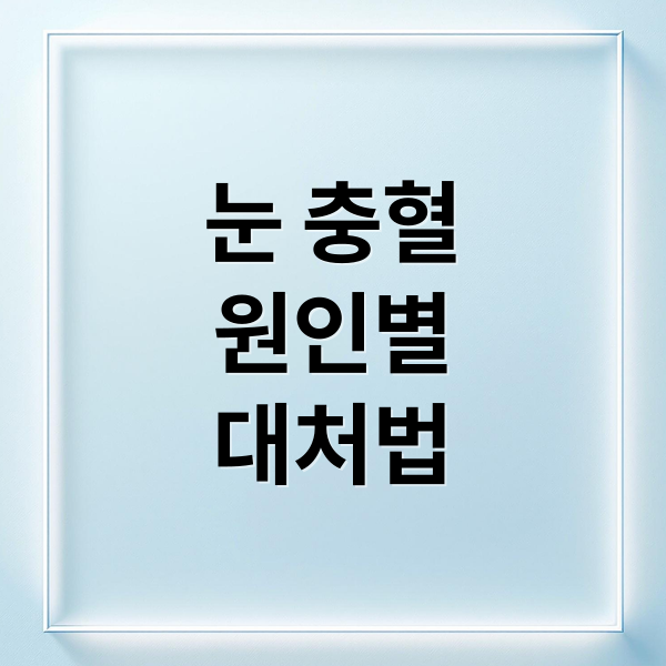 눈 충혈
원인별
대처법 (눈 충혈 실핏줄 없애는법)