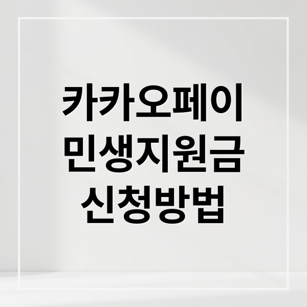 카카오페이
민생지원금
신청방법 (카카오페이 민생지원금)