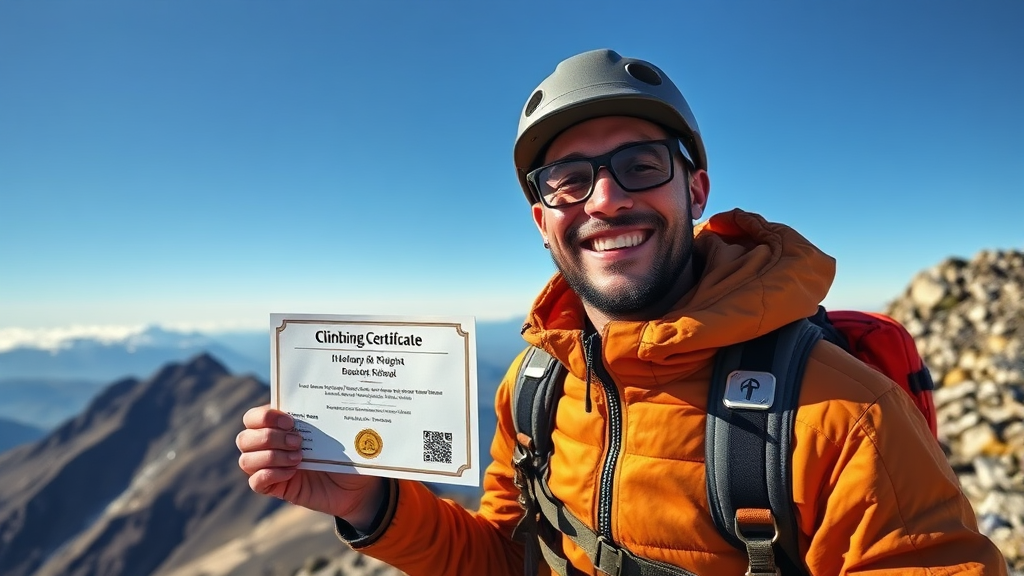 등반 인증서 발급 (realistic 스타일)