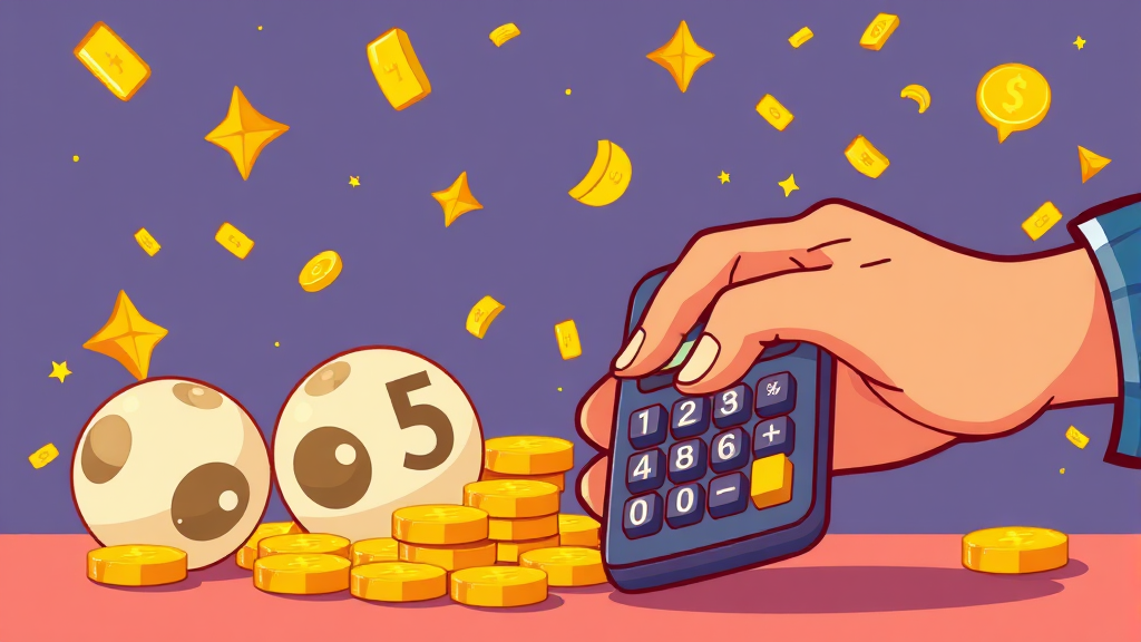 로또 당첨금 지급 및 세금 (cartoon 스타일)