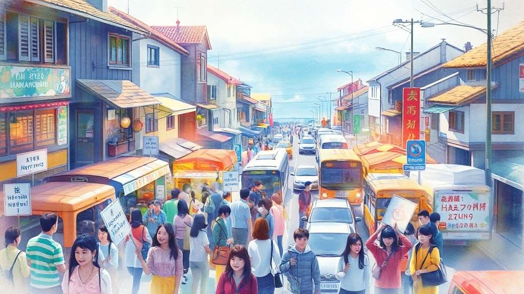 교통, 주차, 숙박 정보 (watercolor 스타일)