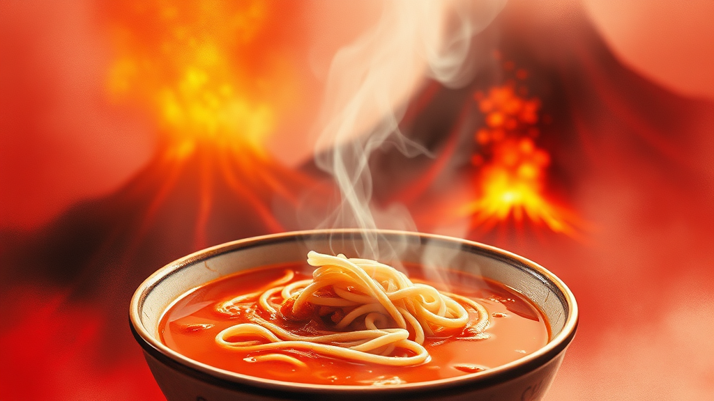 매운 라면 천국으로 떠나자! (watercolor 스타일)