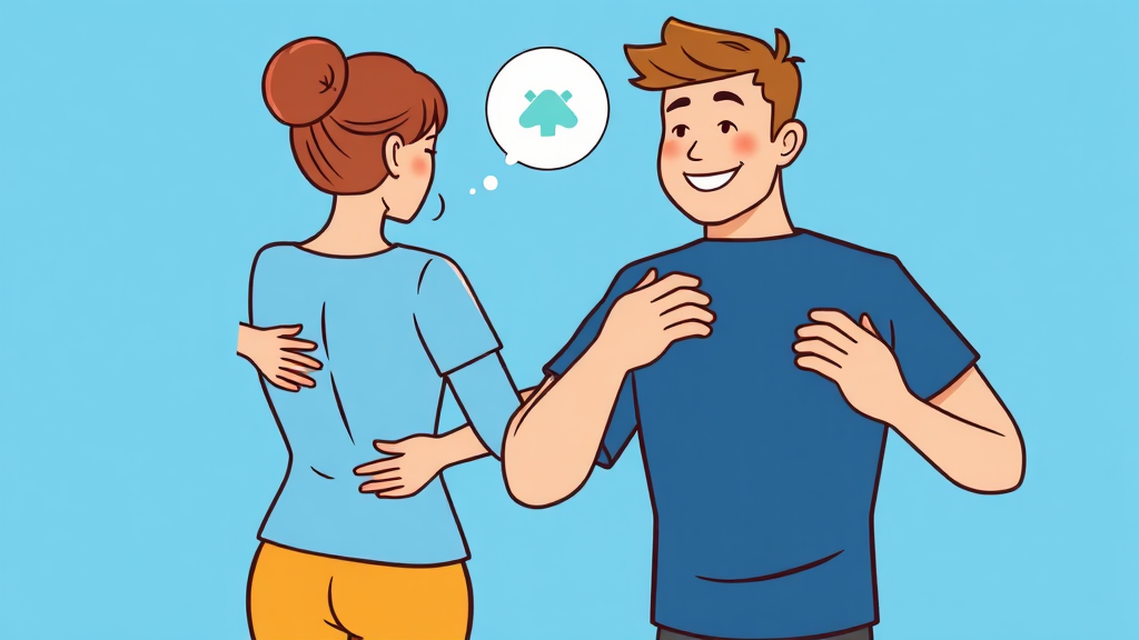 허리 통증 찜질 방법 (cartoon 스타일)