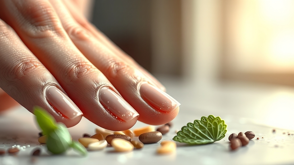 손톱 세로줄 완화에 도움 주는 영양 성분은? (realistic 스타일)