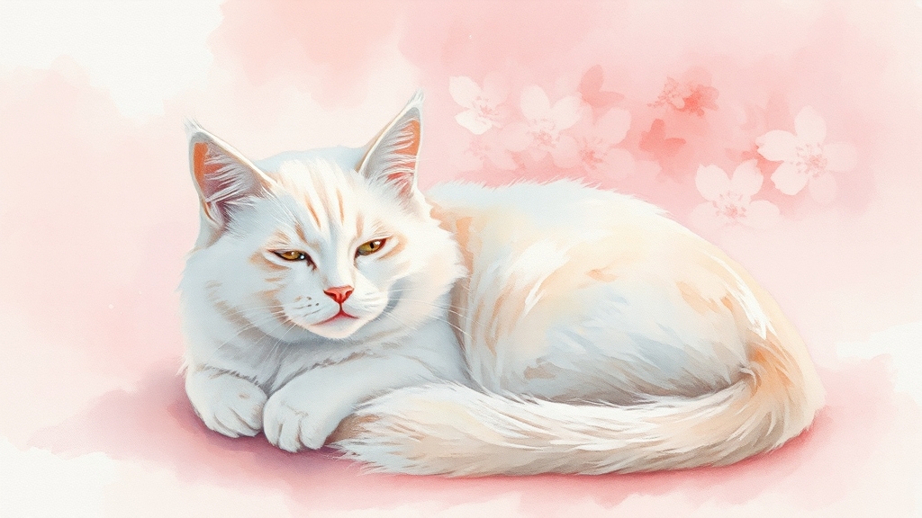 고양이 꿈, 태몽과 연관 있을까? (watercolor 스타일)