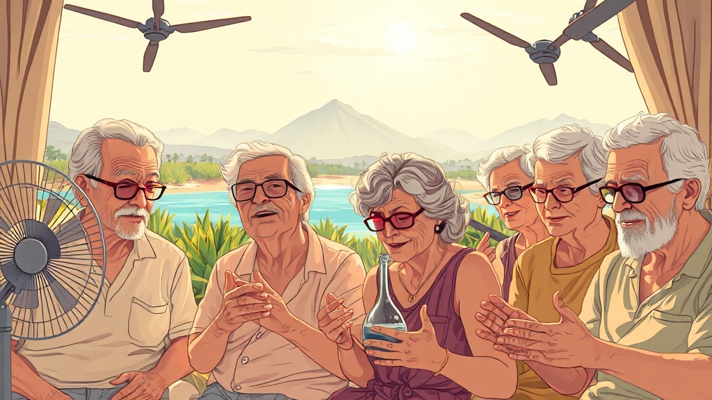폭염 취약계층 지원 개요 (illustration 스타일)