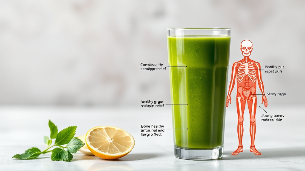 푸룬 주스의 놀라운 효능 4가지 (realistic 스타일)