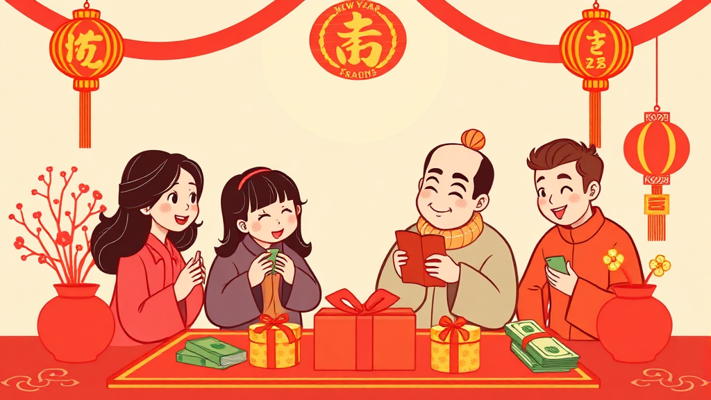 관계별 세뱃돈, 이렇게 준비하세요 (cartoon 스타일)