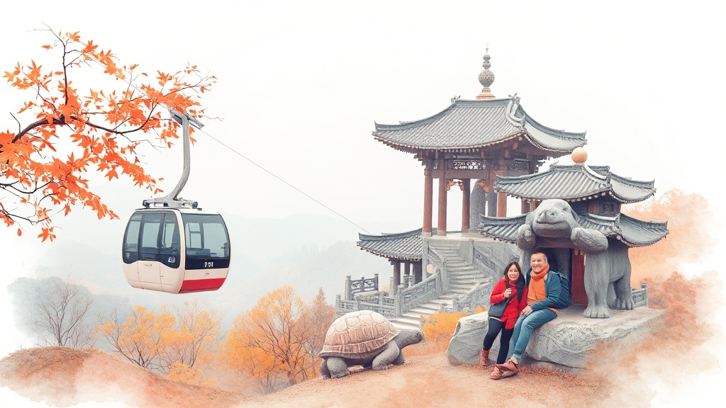 팔공산 주변 관광 명소 (watercolor 스타일)