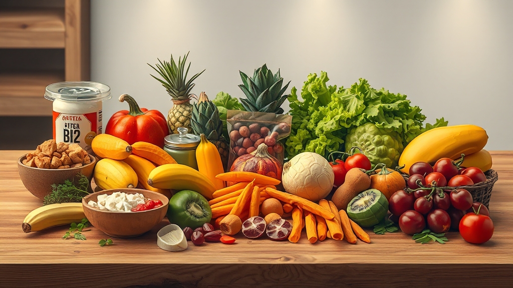 영양소 섭취를 위한 식품 가이드 (realistic 스타일)