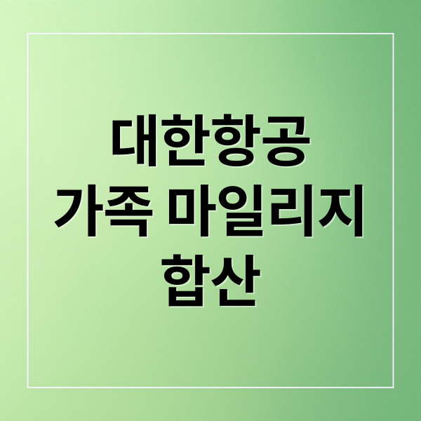 대한항공
가족 마일리지
합산 (대한항공 마일리지 가족등록)