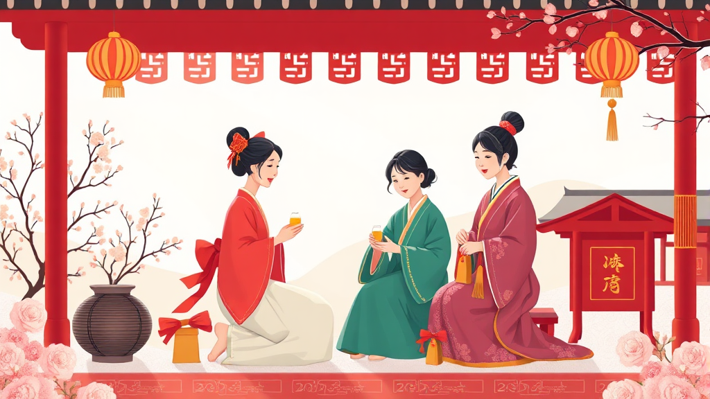 설날 인사 예절 및 덕담 키워드 (illustration 스타일)