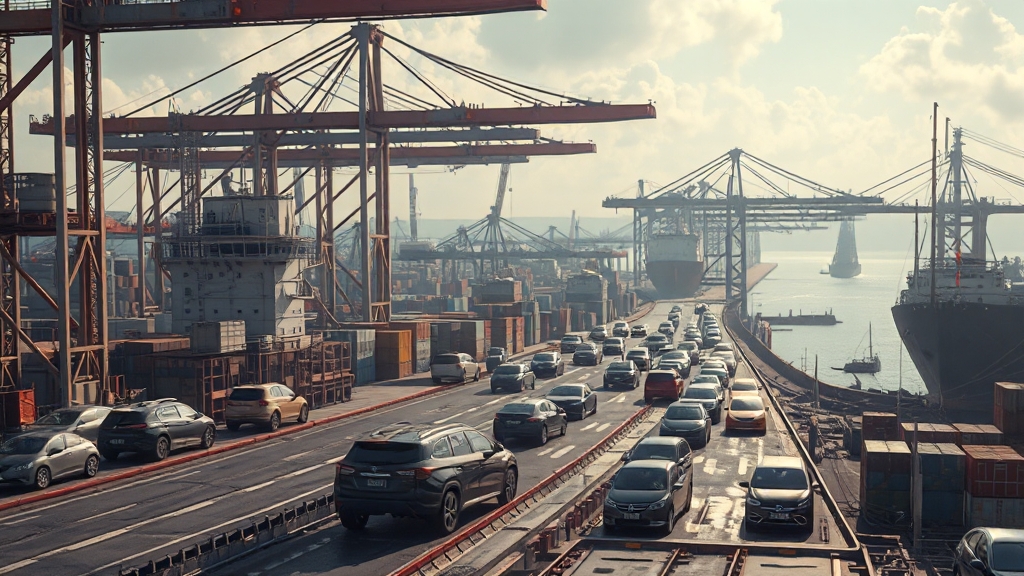 수출 및 산업별 동향 (realistic 스타일)