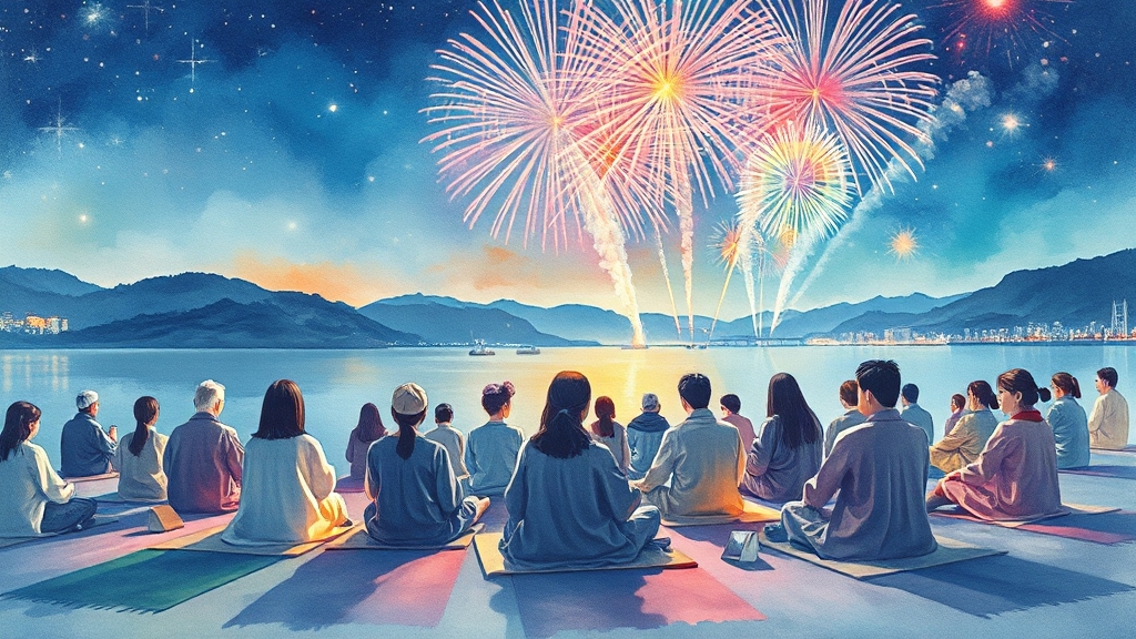 축제 관람, 준비물과 꿀팁 (watercolor 스타일)