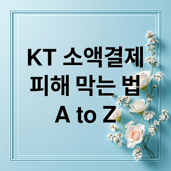 KT 소액결제
피해 막는 법
A to Z (KT 소액결제 피해 차단)