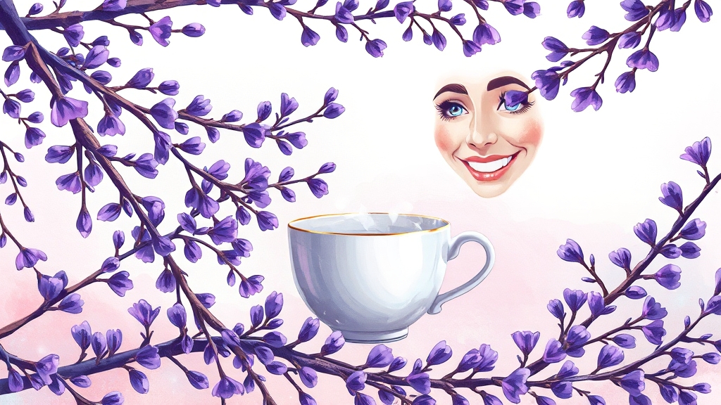 건강한 삶, 가지차와 함께! (illustration 스타일)