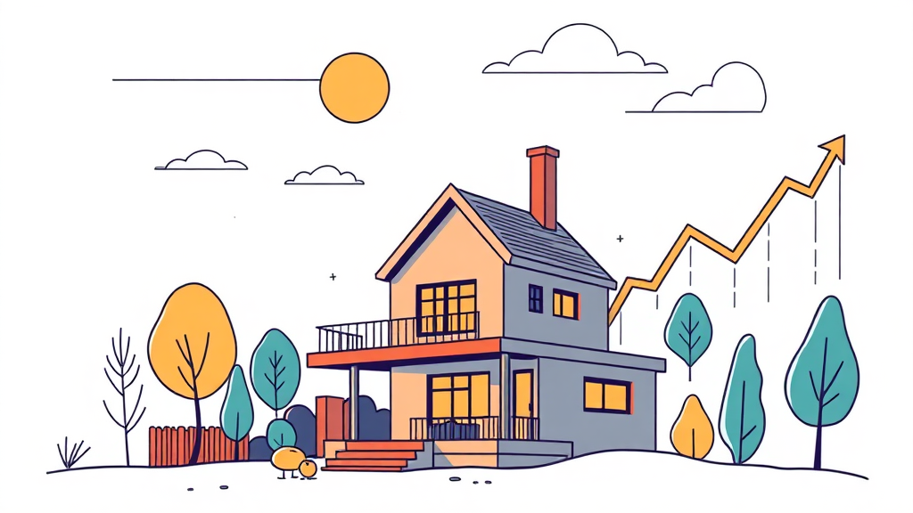 경제 동향: 금리 결정과 부동산 시장 (illustration 스타일)