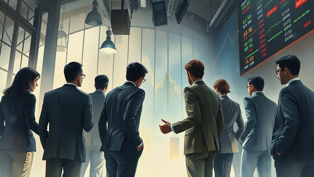 주식 시장, 앞으로 어떻게 될까? (watercolor 스타일)