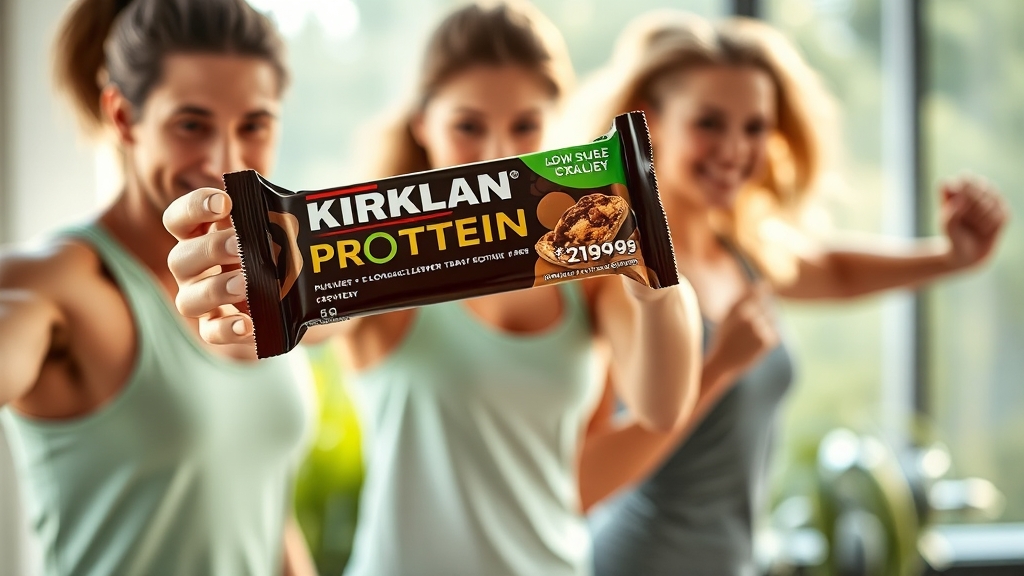 커클랜드 프로틴바 영양 성분 상세 분석 (realistic 스타일)