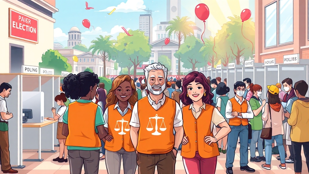 선거관리위원회 알바 종류 (cartoon 스타일)