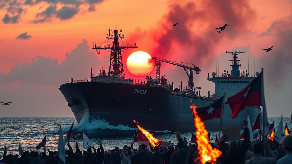 국제 뉴스 주요 내용 (realistic 스타일)