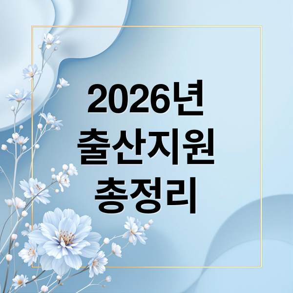 2026년
출산지원
총정리 (2026년 출산지원금 육아수당)