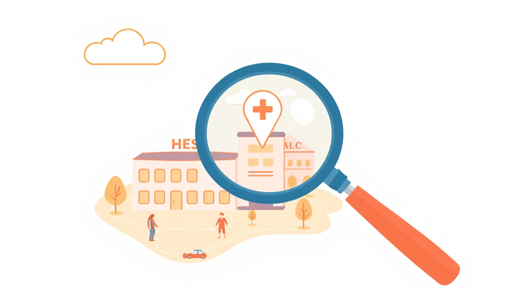 참여 의료기관, 어디서 확인할까? (illustration 스타일)