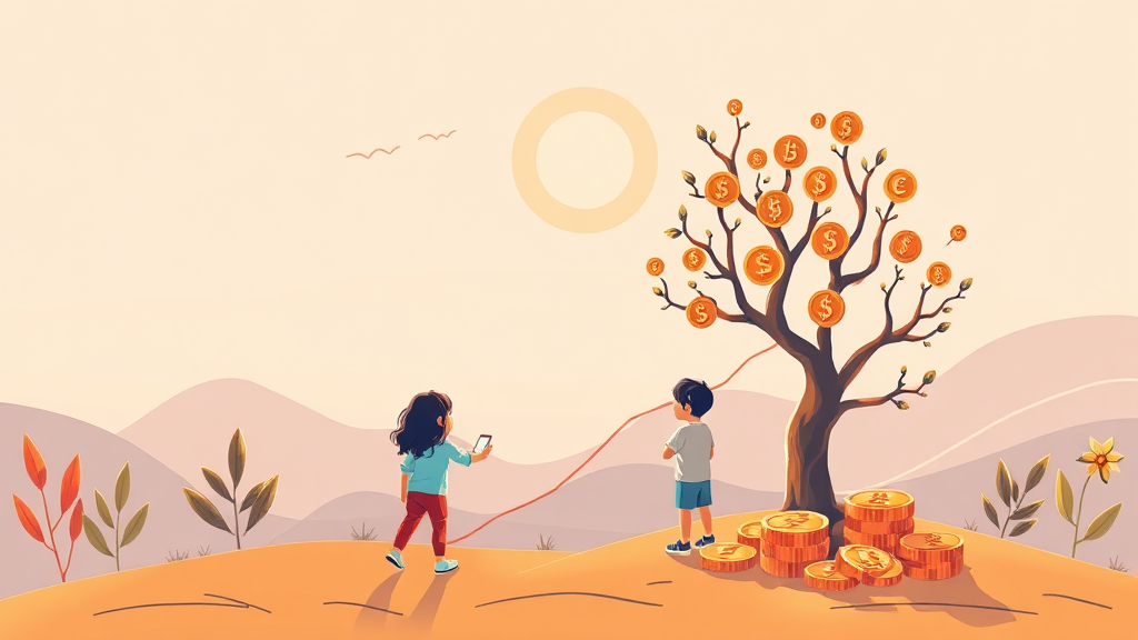 ISA 계좌, 자녀 투자에 딱! (illustration 스타일)