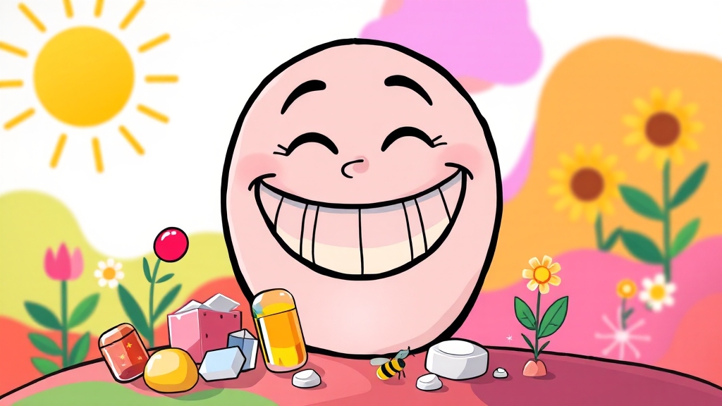 잇몸 건강, 영양제로 똑똑하게 관리하세요! (cartoon 스타일)