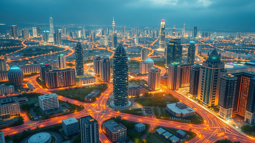 산업 트렌드 및 기술 발전 (realistic 스타일)