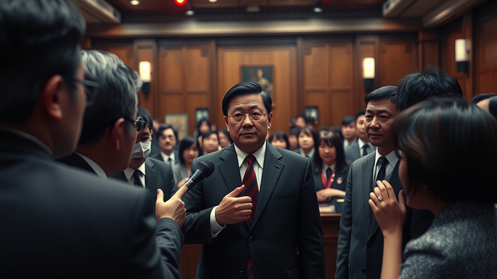 정치권 긴급 회의 (realistic 스타일)