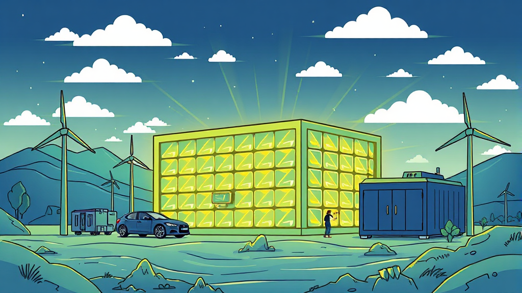 2차전지 ESS 핵심주: SK온, LFP 배터리 전망과 투자 전략 7 주요 2차전지 및 ESS 관련 기업 상세 분석 (illustration 스타일)