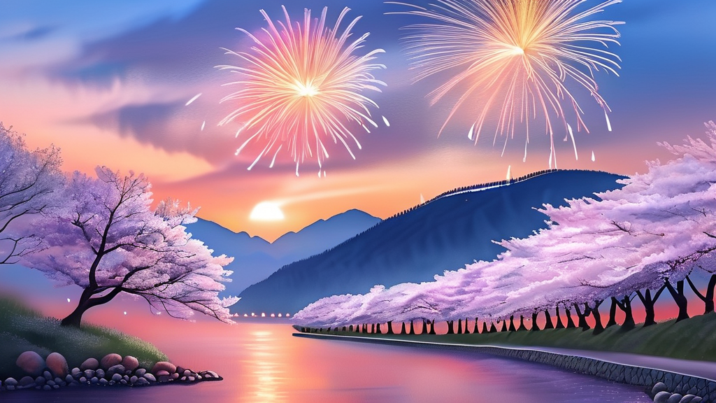 대구 벚꽃 축제 정보 및 일정 (watercolor 스타일)