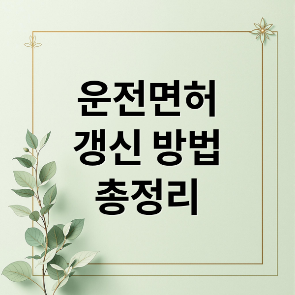 운전면허
갱신 방법
총정리 (운전면허 적성검사 갱신)