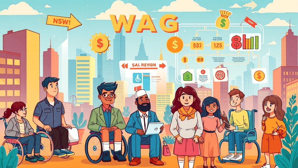 장애인 임금 체계 고려 사항 (cartoon 스타일)