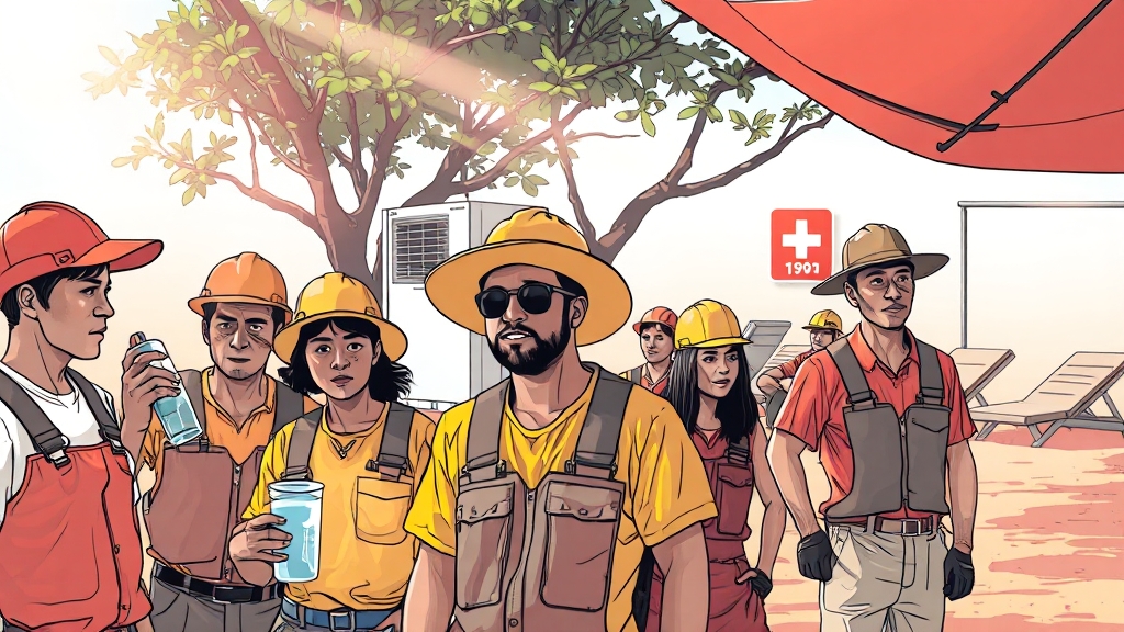 온열질환 예방 & 대처법 (illustration 스타일)