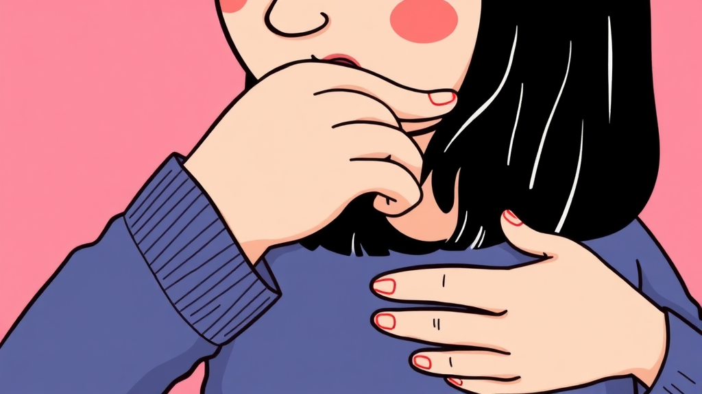 체했을 때 손가락 끝을 따는 원리와 효과 (cartoon 스타일)