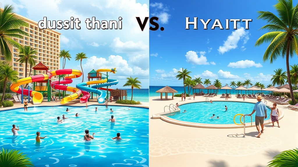 괌 두짓타니 vs 하얏트 리젠시: 비교 분석 및 추천 (realistic 스타일)