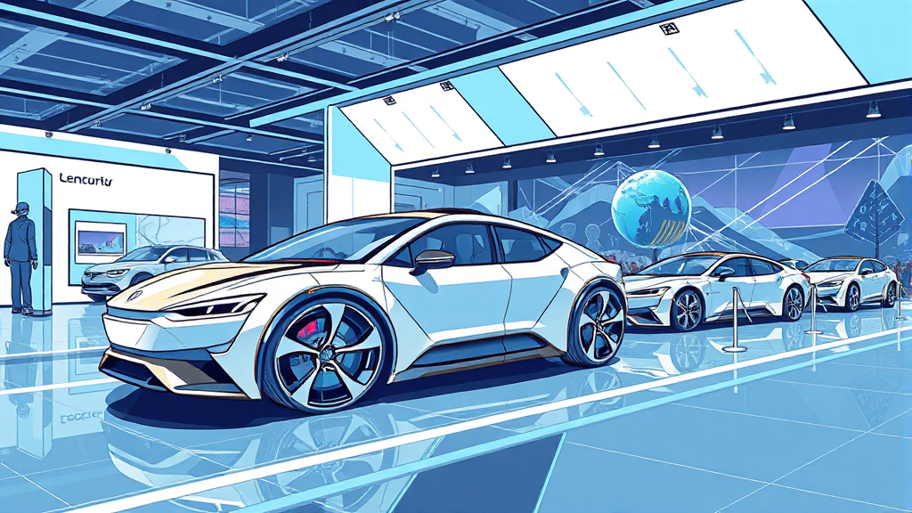 미래 자동차 산업의 모든 것: 오토모티브월드코리아 2026 (illustration 스타일)