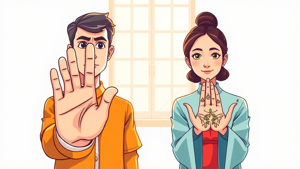손따기, 현대 의학 vs 한의학적 관점 (cartoon 스타일)