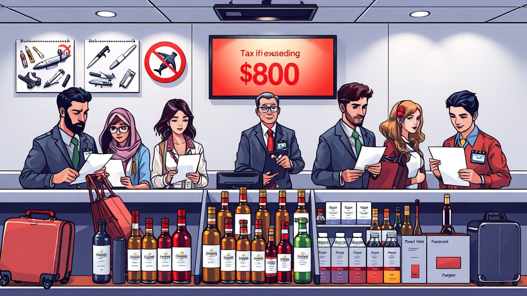 신고해야 할 품목은 무엇일까요? (illustration 스타일)