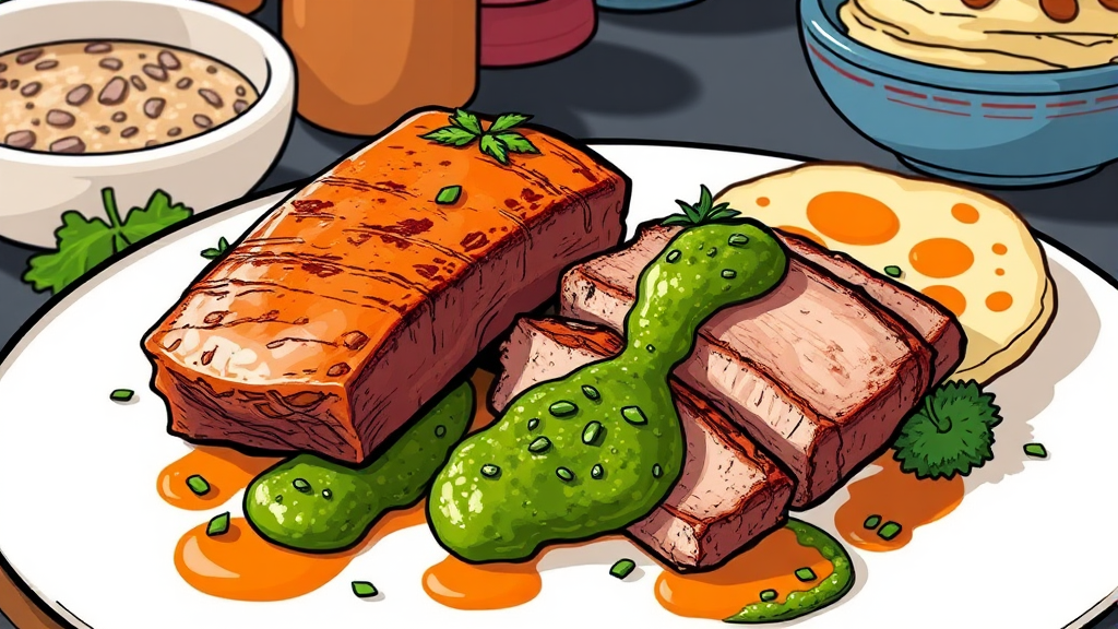 미나리 삼겹살, 더 맛있게 즐기는 방법 (illustration 스타일)