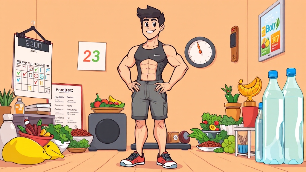 다이어트 진행 상황 기록 (cartoon 스타일)