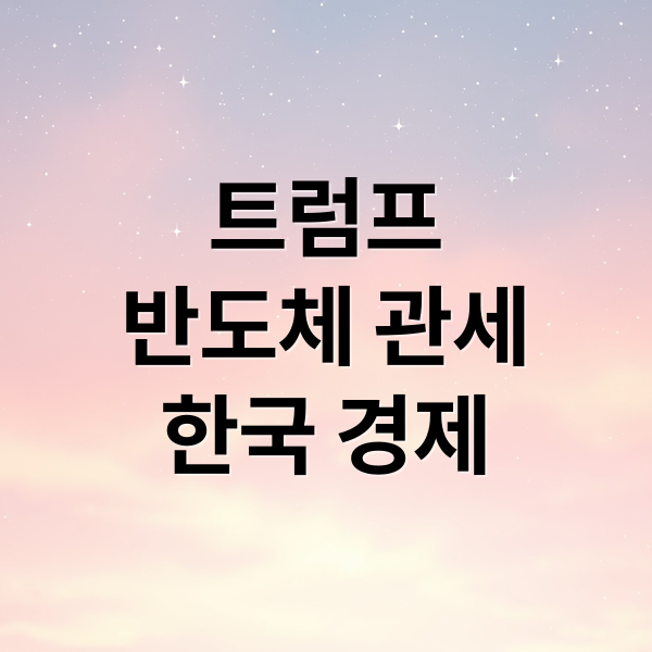 트럼프
반도체 관세
한국 경제 (트럼프 반도체 관세 100%)