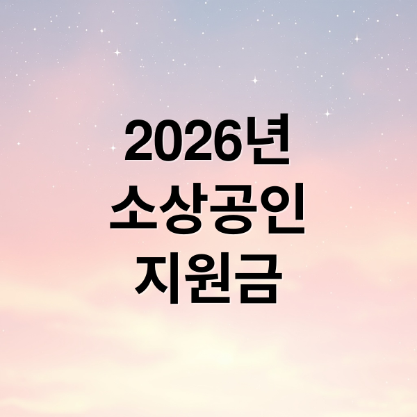 2026년
소상공인
지원금 (소상공인 지원금)