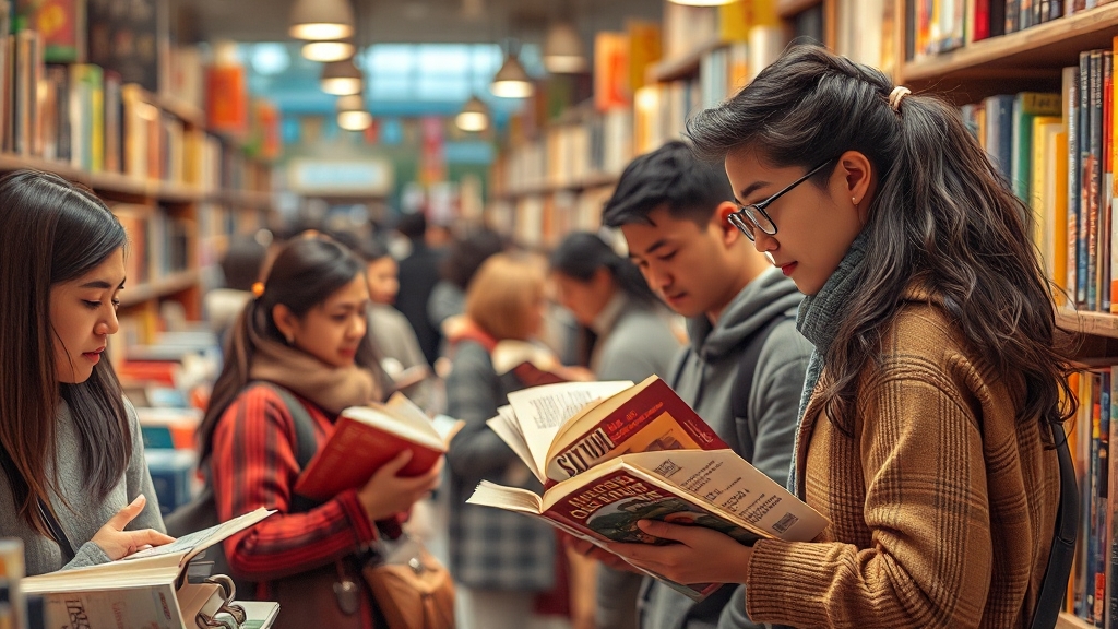 도서/서점 이용 (realistic 스타일)